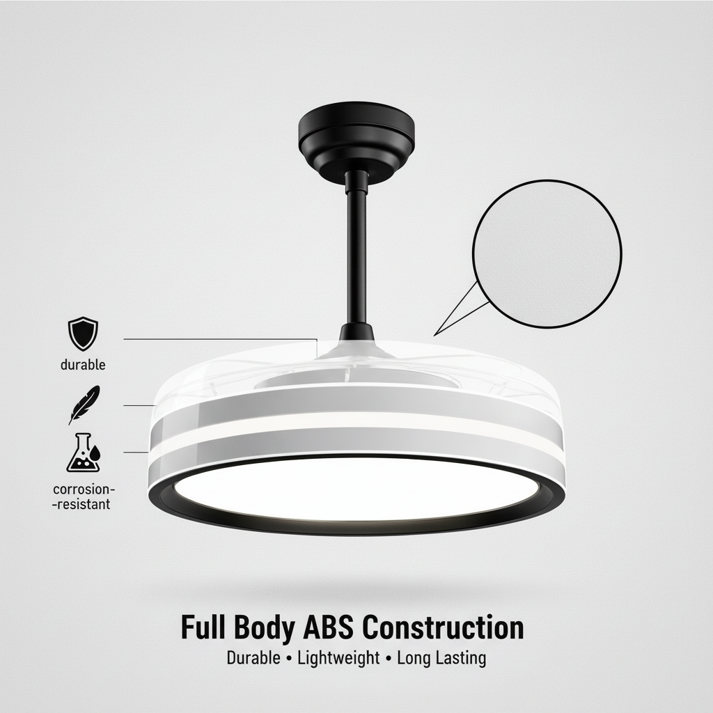 oltao Orin Retractable Ceiling Fan with BLDC Motor, 3 Colour LED Light, Summer/Winter Mode and Remote, 48 inch Sweep Oltao Designer Fans