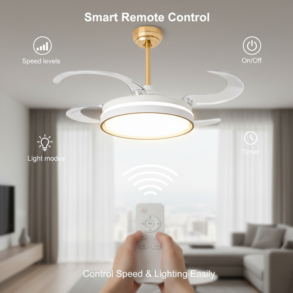 oltao Orin Retractable Ceiling Fan with BLDC Motor, 3 Colour LED Light, Summer/Winter Mode and Remote, 48 inch Sweep Oltao Designer Fans
