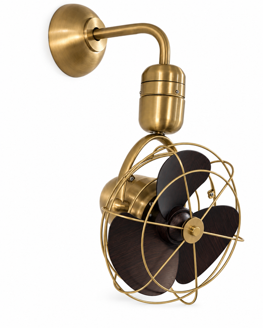 OLTAO Nova Bronze Caged 13 Inch Designer Wall & Ceiling Fan with Remote | 5 Speed Settings | Automatic Oscillation | 3 ABS Blades | Wall & Ceiling Mount Attachments Included | Premium Decorative Fan (Copy) (Copy)