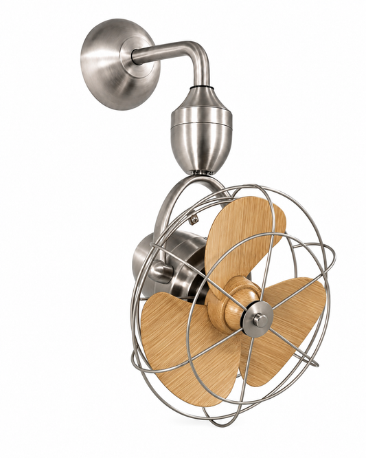 OLTAO Nova Silver Caged 13 Inch Designer Wall & Ceiling Fan with Remote | 5 Speed Settings | Automatic Oscillation | 3 ABS Blades | Wall & Ceiling Mount Attachments Included | Premium Decorative Fan (Copy) (Copy) (Copy)