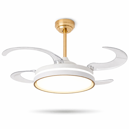 oltao Orin Retractable Ceiling Fan with BLDC Motor, 3 Colour LED Light, Summer/Winter Mode and Remote, 48 inch Sweep Oltao Designer Fans