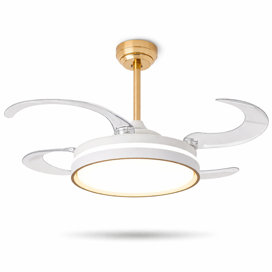 oltao Orin Retractable Ceiling Fan with BLDC Motor, 3 Colour LED Light, Summer/Winter Mode and Remote, 48 inch Sweep Oltao Designer Fans