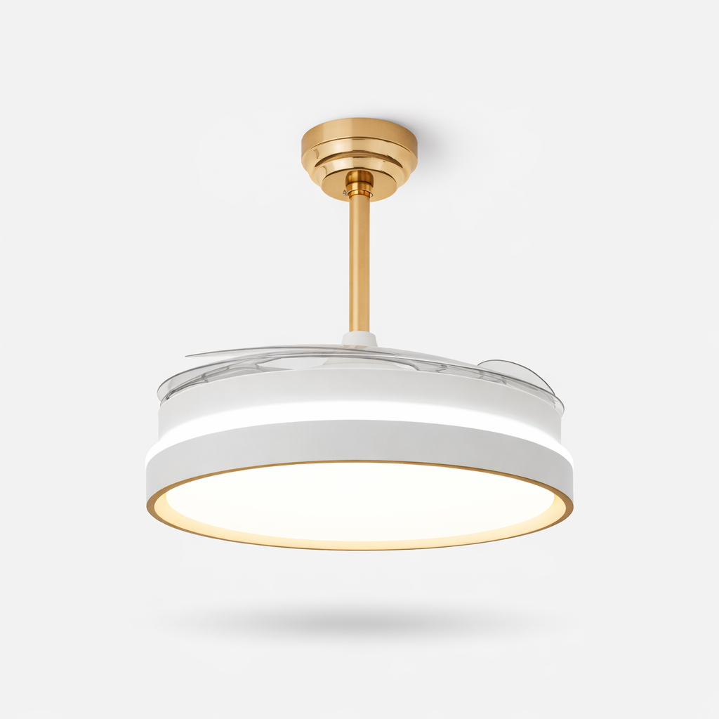 oltao Orin Retractable Ceiling Fan with BLDC Motor, 3 Colour LED Light, Summer/Winter Mode and Remote, 48 inch Sweep Oltao Designer Fans