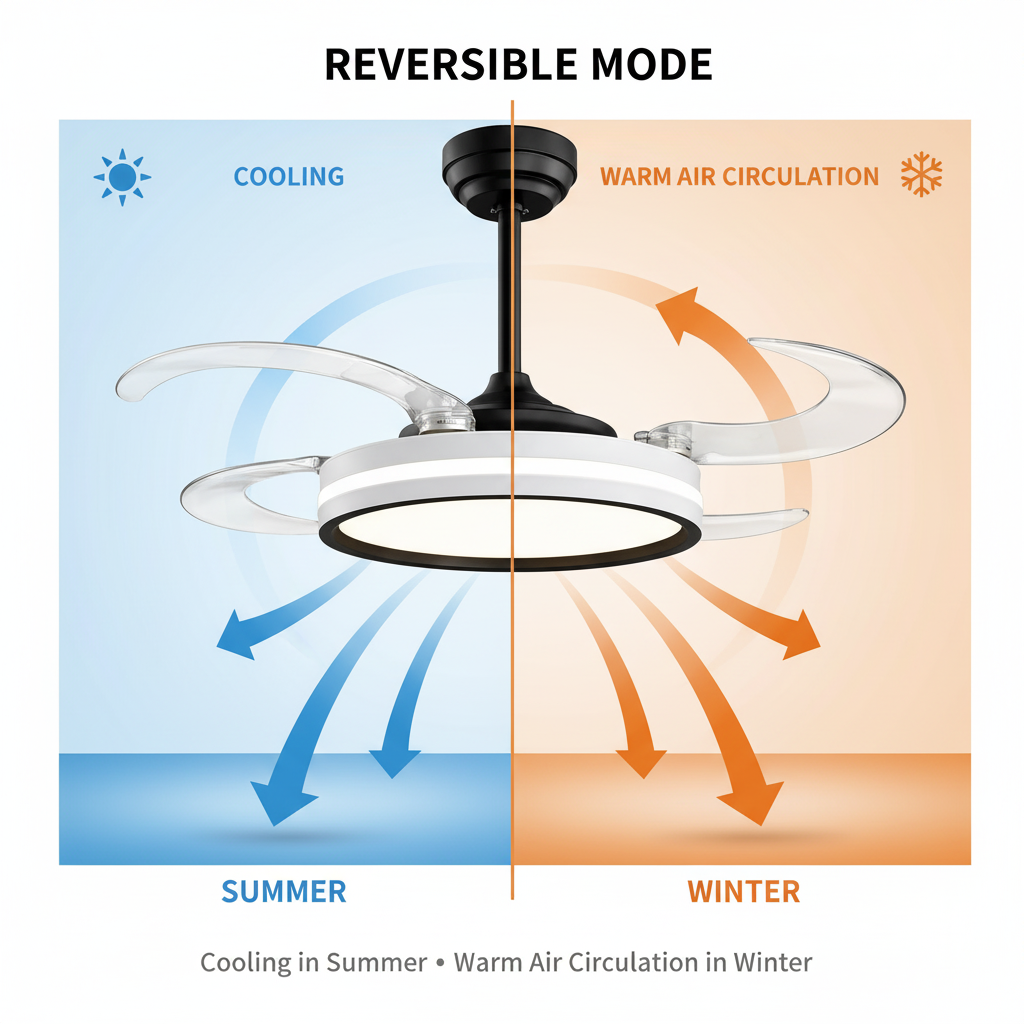 oltao Orin Retractable Ceiling Fan with BLDC Motor, 3 Colour LED Light, Summer/Winter Mode and Remote, 48 inch Sweep Oltao Designer Fans