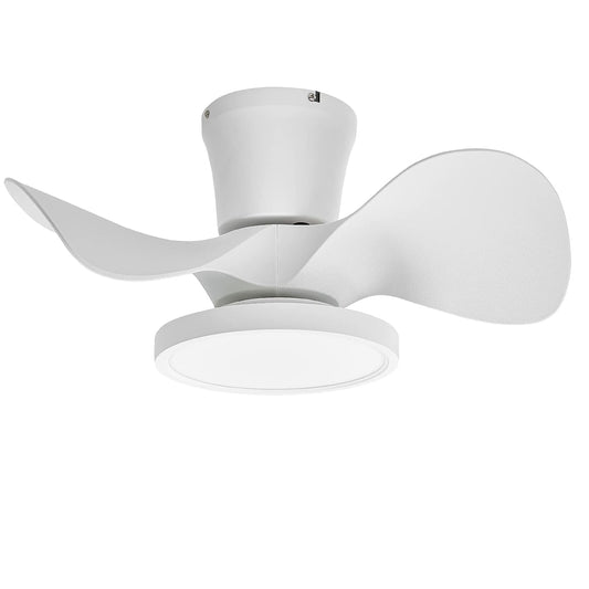 oltao Luna 55cm Flush Mount Ceiling Fan with Light and Remote Control, BLDC Motor, Summer/Winter Mode 6 Speeds, 3 Colors Changing