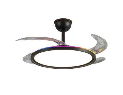 oltao Zyro UltraSlim Retractable Ceiling Fan with RGB Ceiling Glow & 3-Color LED Panel Light, Summer/Winter Mode, Remote Control, 42 Inch Sweep (2026 Model) Oltao Designer Fans