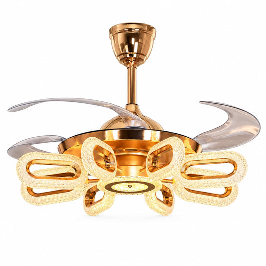 oltao Solis 42-Inch Retractable-Blade Ceiling Fan with LED Light