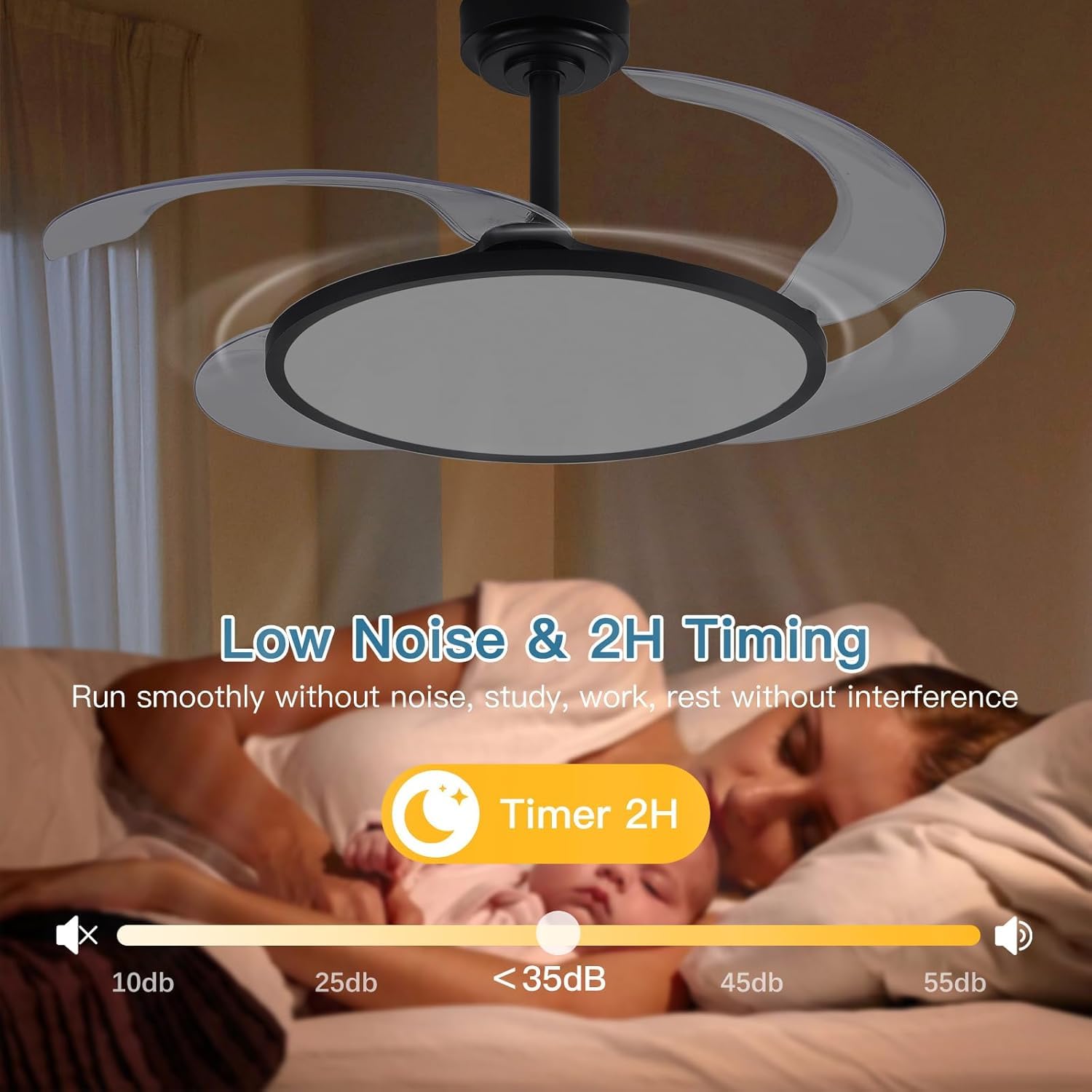 oltao Zyro UltraSlim Retractable Ceiling Fan with BLDC Motor, 3 Colour LED Light, Summer/Winter Mode and Remote, 42/48 inch Sweep (2026 Model) Oltao Designer Fans