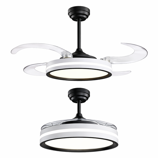 oltao Orin Retractable Ceiling Fan with BLDC Motor, 3 Colour LED Light, Summer/Winter Mode and Remote, 48 inch Sweep Oltao Designer Fans