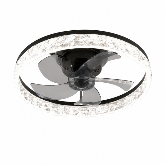 Oltao HALO 20" Low Profile Ceiling Fan with Light – Flush Mount, 6 Speeds, Dimmable LED, App & Remote Control, Quiet BLDC Motor – White