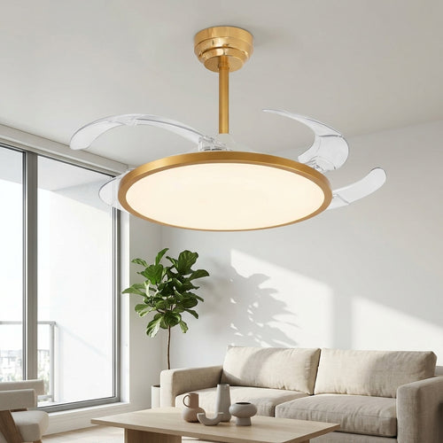 oltao Zyro UltraSlim Retractable Ceiling Fan with BLDC Motor, 3 Colour LED Light, Summer/Winter Mode and Remote, 42/48 inch Sweep (2026 Model) Oltao Designer Fans