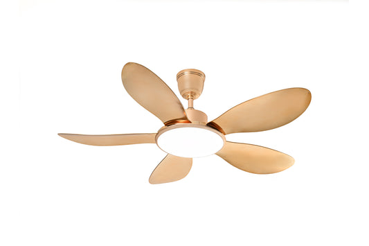 Sheeny 50 inches Designer Gold Ceiling Fan With Dimmable LED Oltao