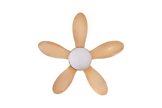 Sheeny 50 inches Designer Gold Ceiling Fan With Dimmable LED Oltao