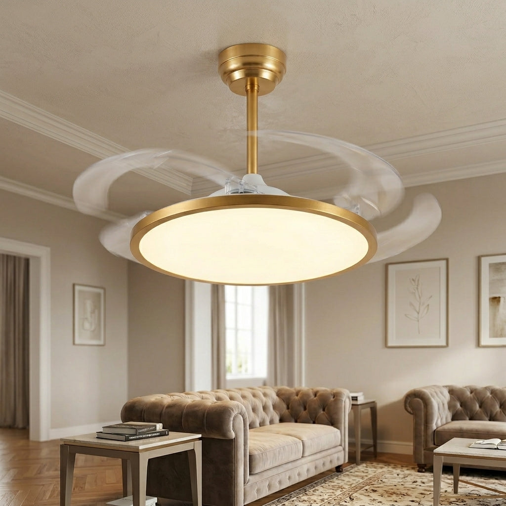 oltao Zyro UltraSlim Retractable Ceiling Fan with BLDC Motor, 3 Colour LED Light, Summer/Winter Mode and Remote, 42/48 inch Sweep (2026 Model) Oltao Designer Fans