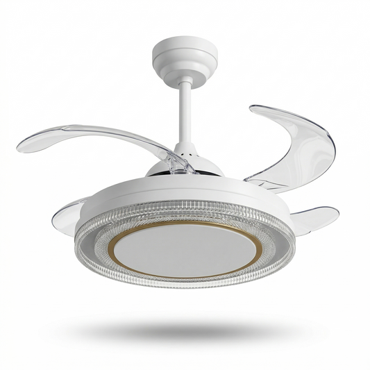 oltao Eira Retractable Ceiling Fan with BLDC Motor, 3 Colour LED Light, Summer/Winter Mode and Remote, 48 inch Sweep Oltao Designer Fans