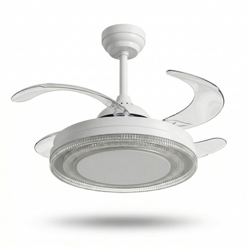 oltao Eira Retractable Ceiling Fan with BLDC Motor, 3 Colour LED Light, Summer/Winter Mode and Remote, 48 inch Sweep Oltao Designer Fans