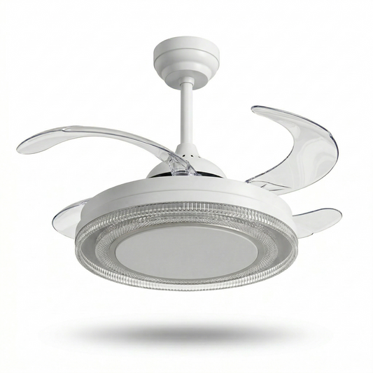 oltao Eira Retractable Ceiling Fan with BLDC Motor, 3 Colour LED Light, Summer/Winter Mode and Remote, 48 inch Sweep Oltao Designer Fans
