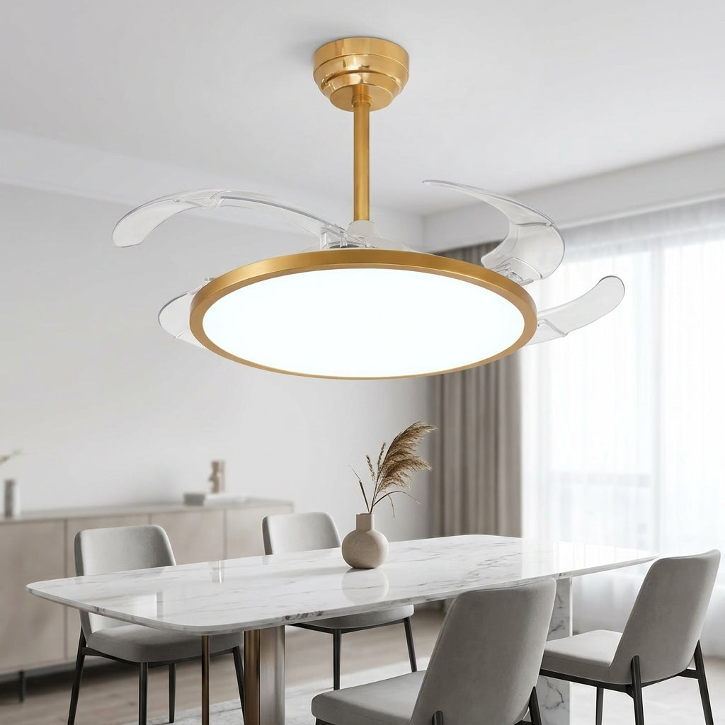 oltao Zyro UltraSlim Retractable Ceiling Fan with BLDC Motor, 3 Colour LED Light, Summer/Winter Mode and Remote, 42/48 inch Sweep (2026 Model) Oltao Designer Fans