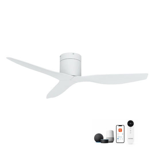 Titan Smart Alexa and Google Home support Stylish 52 Inches Hugger Ceiling Fan | Minimalist 3-Blade Low-Profile Design