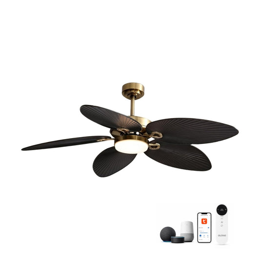 Harper 52 inches Tropical Ceiling Fan Smart with Alexa and Google Home Support  Antique Bronze Color With LED